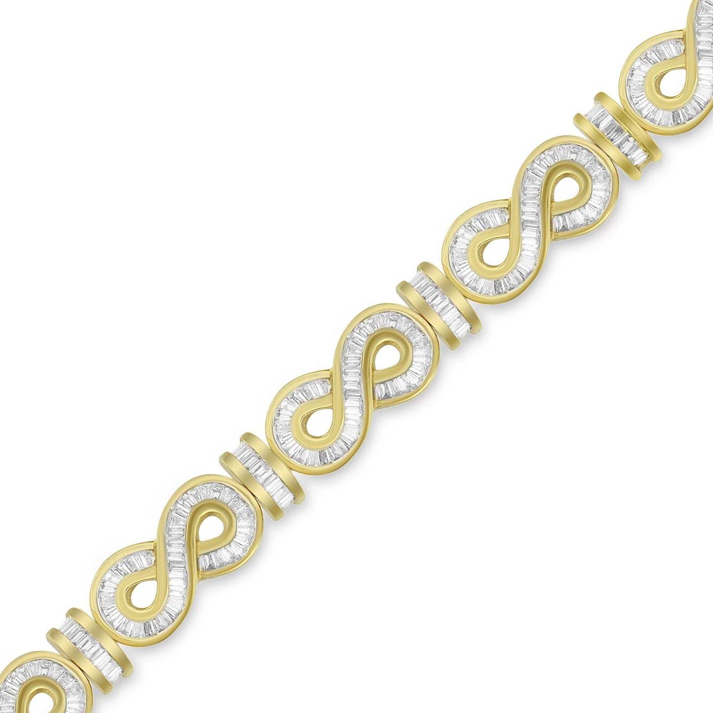 14K Yellow Gold Baguette-Cut Diamond Bracelet (4.00 cttw, G-H Color, SI1-SI2 Clarity)