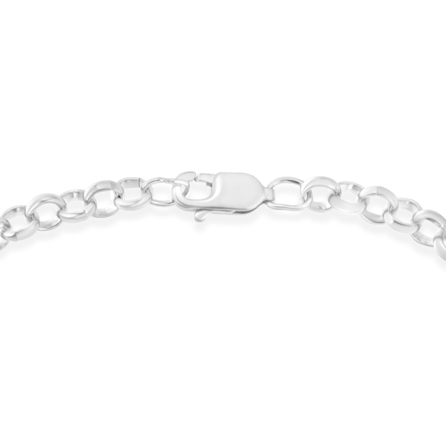 .925 Sterling Silver 1/4 Cttw Diamond-Accented Heart and Ribbon Charm 7" Link Chain Bracelet (H-I Color, I1-I2 Clarity)