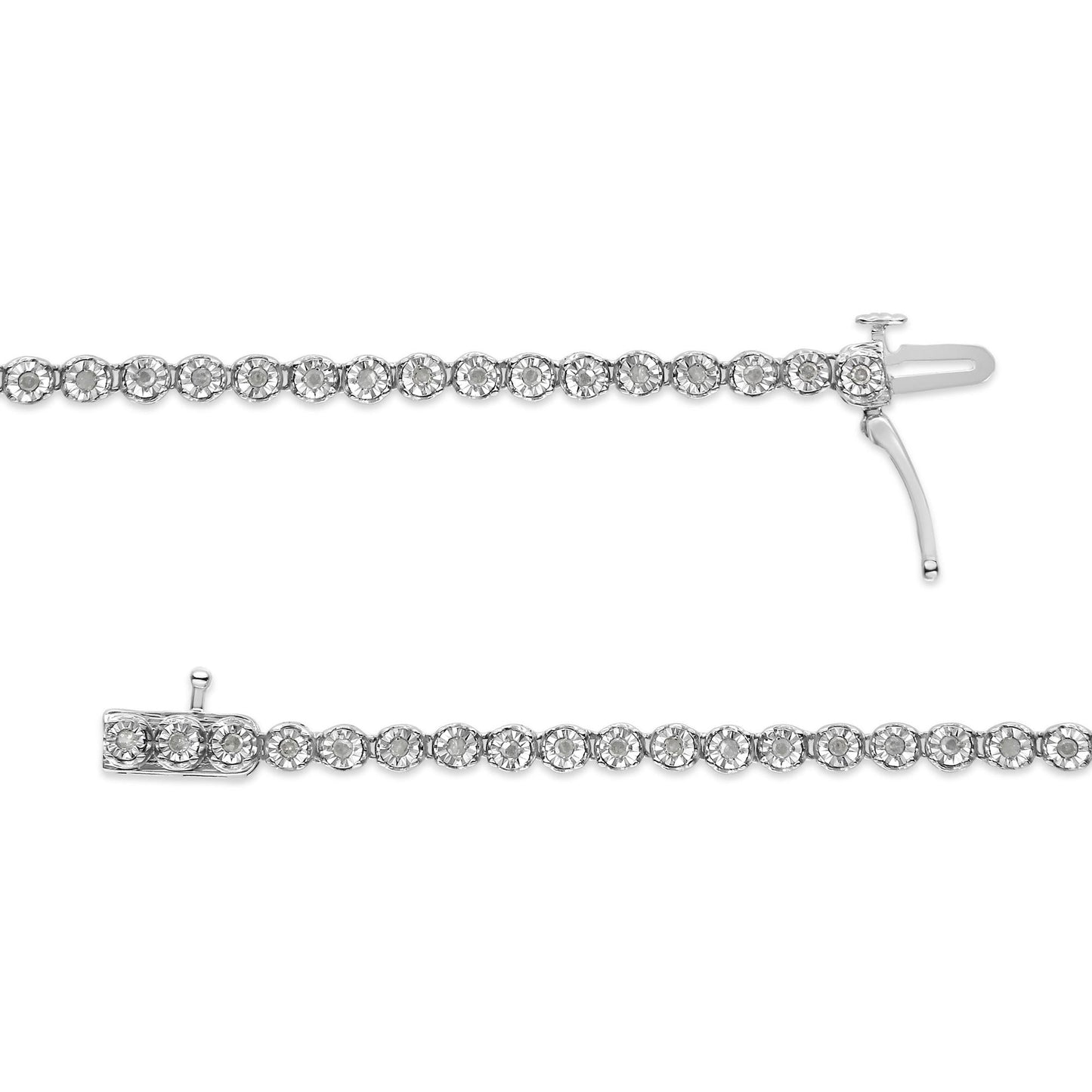 .925 Sterling Silver 1/2 Cttw Rose-cut Diamond Tennis Bracelet (I-J Color, I3-Promo Clarity) - Size 7.25