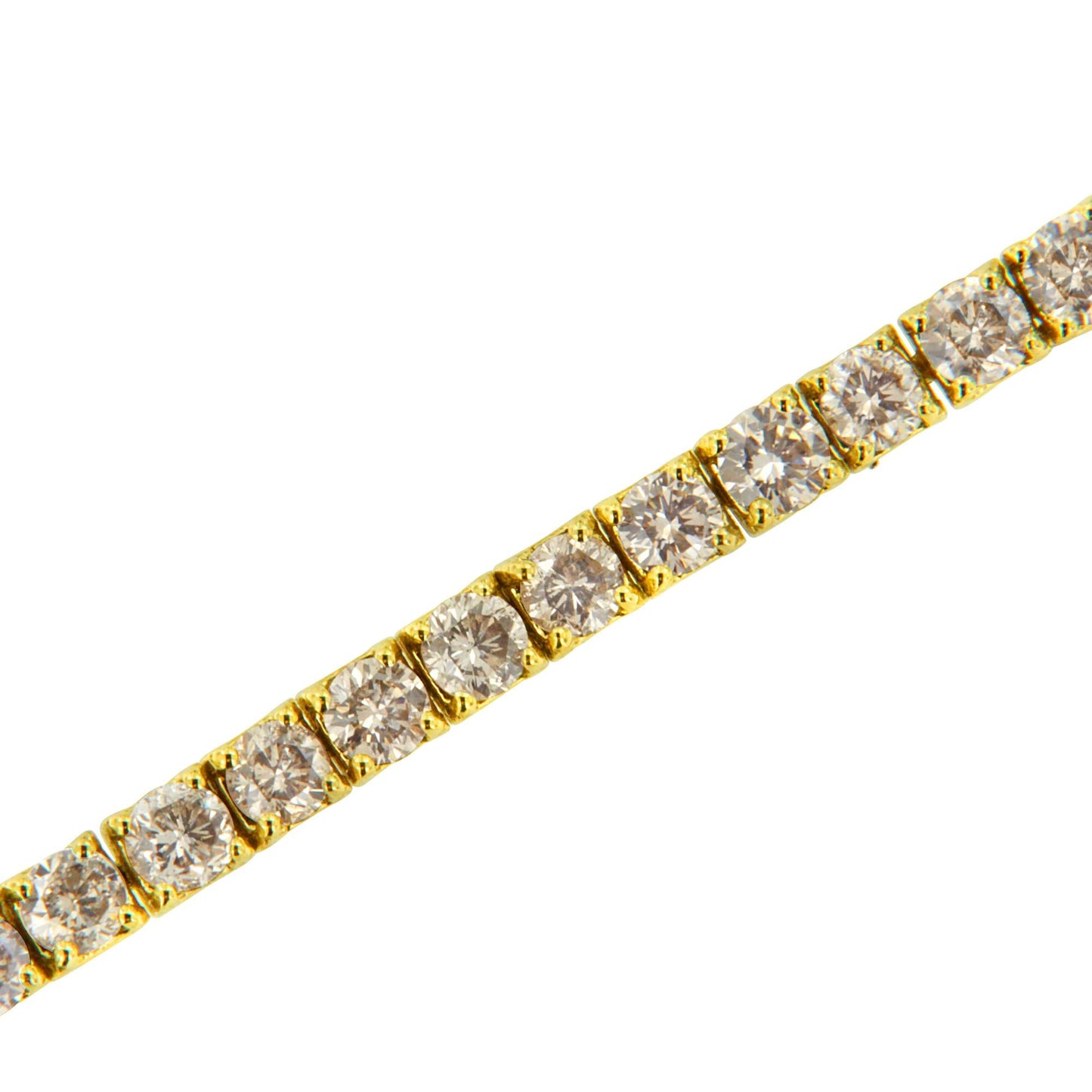 14K Yellow Gold 4.0 Cttw Round Brilliant Cut Diamond Prong Set Classic Tennis Bracelet (J-K Color, SI2-I1 Clarity) - 7"