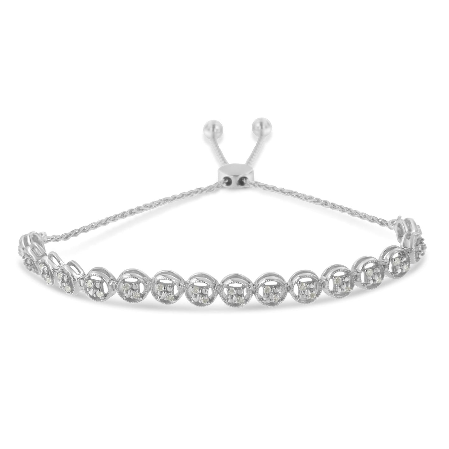 Sterling Silver Diamond Bolo Bracelet (0.25 cttw, I-J Color, I3 Clarity)