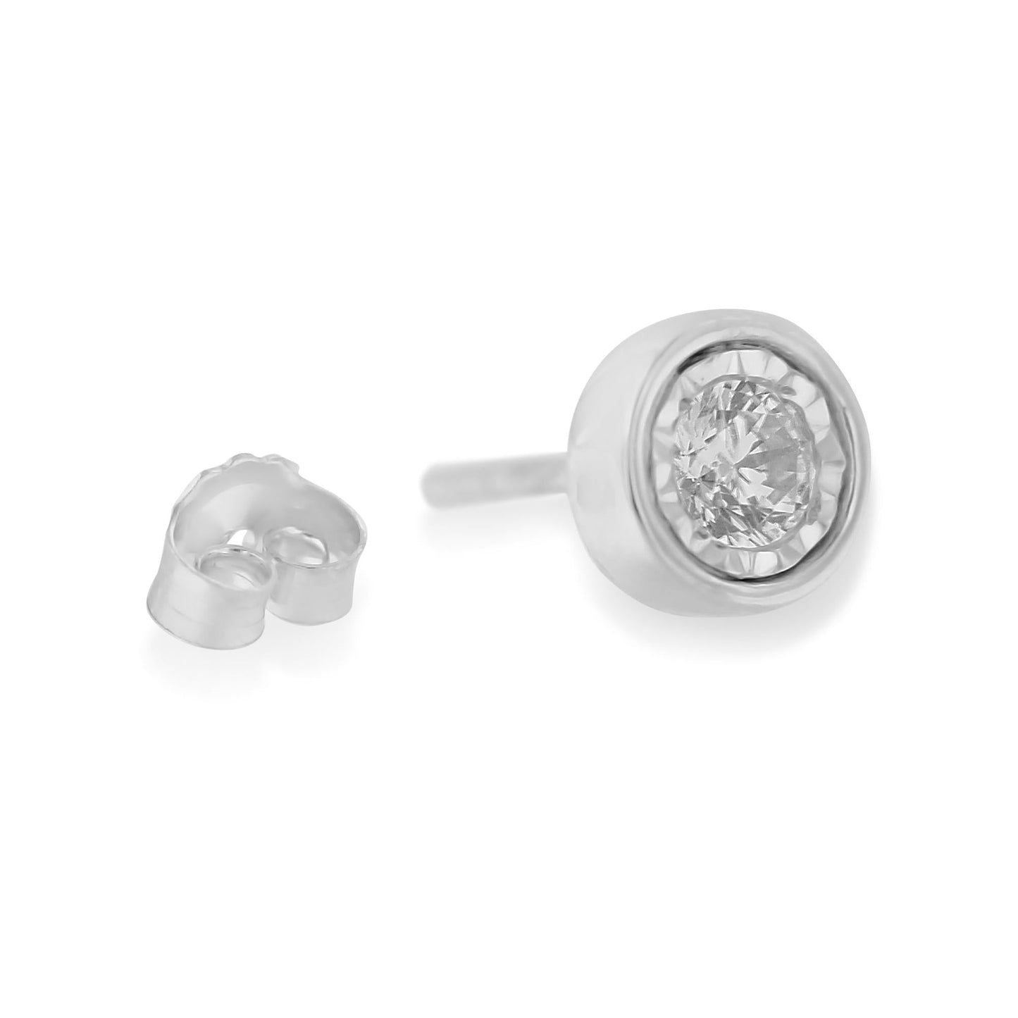 10K White Gold Diamond Floral Stud Earrings (3/8 cttw, I-J Color, I2-I3 Clarity)