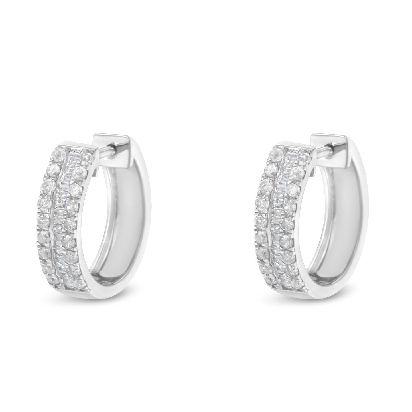 Sterling-Silver Diamond Hoop Earring (1/2 cttw, I-J Color, I2-I3 Clarity)