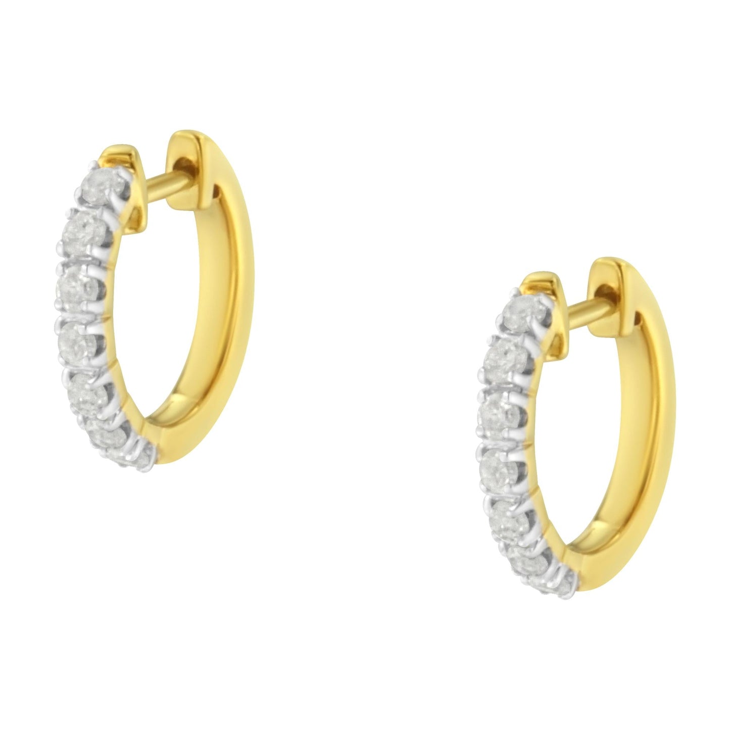 10K Yellow Gold Diamond Diamond Huggy Earring (1/2 cttw, I-J Color, I2-I3 Clarity)