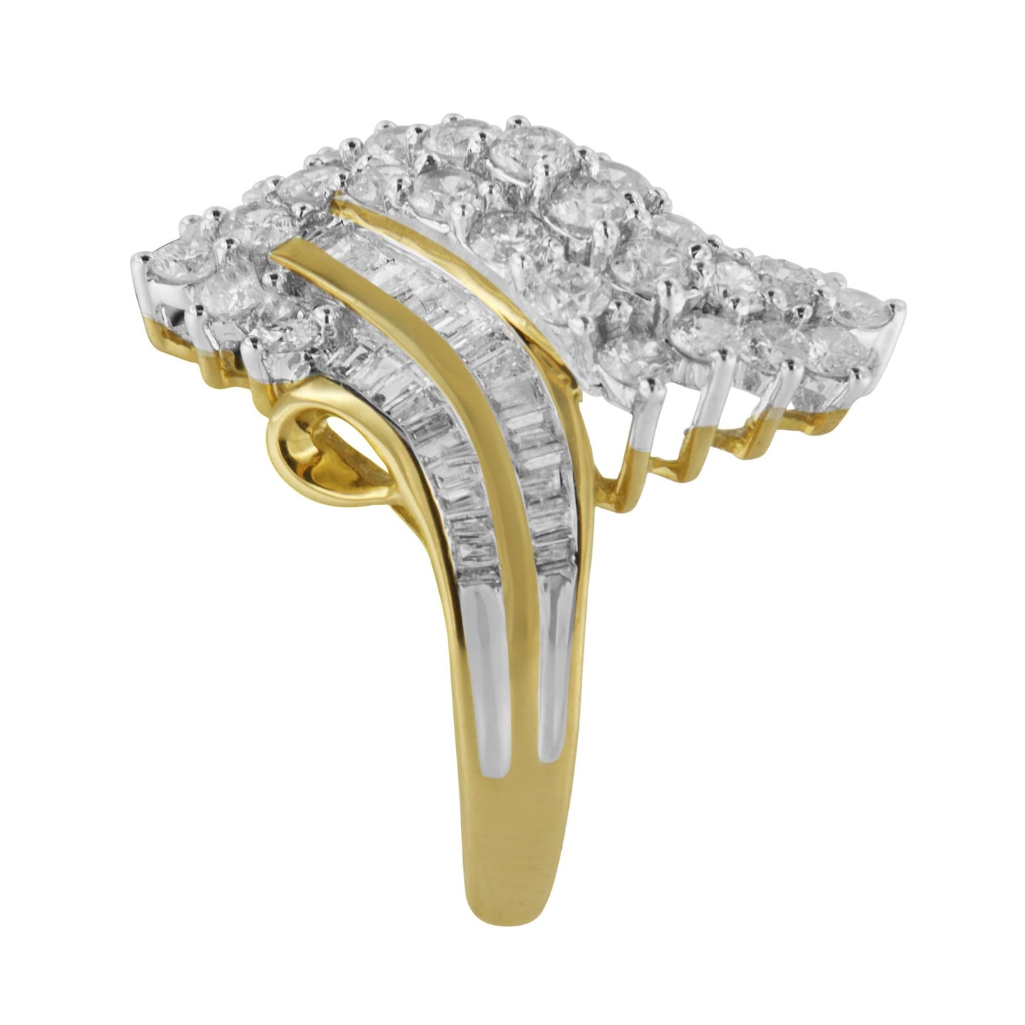 10kt Yellow Gold Diamond Cluster Ring (2 5/8 cttw, H-I Color, SI2-I1 Clarity)