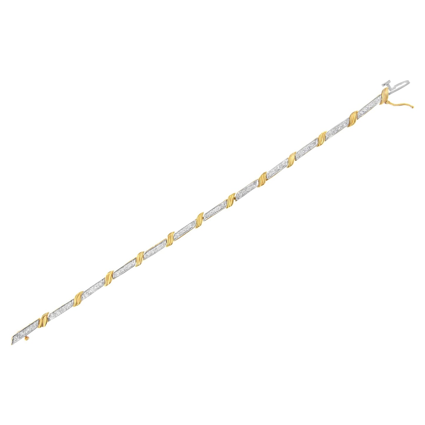 10K Yellow Gold Diamond Link Bracelet (1/2 cttw, I-J Color, I2-I3 Clarity)