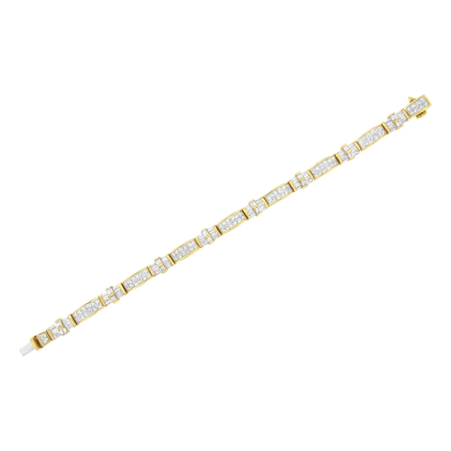 14K Yellow Gold Multi--Cut Diamond Ties of Love Eternity Bracelet(11.25 cttw,G-H Color,VS1-VS2 Clarity)