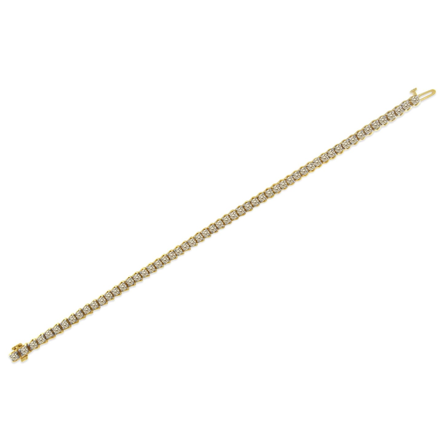 Yellow Gold-Plated Sterling Silver Diamond Certified Tennis Bracelet (5.00 cttw, J-K Color, I1-I2 Clarity)