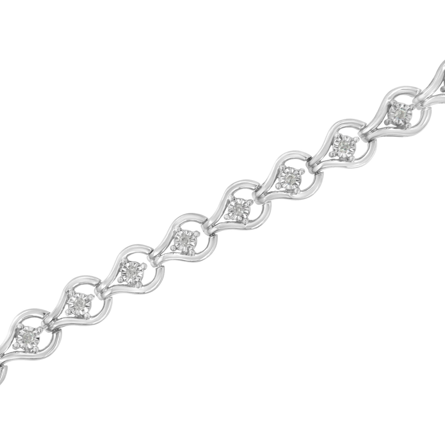 Sterling Silver Diamond Link Bracelet (1/4 cttw, I-J Color, I2-I3 Clarity)