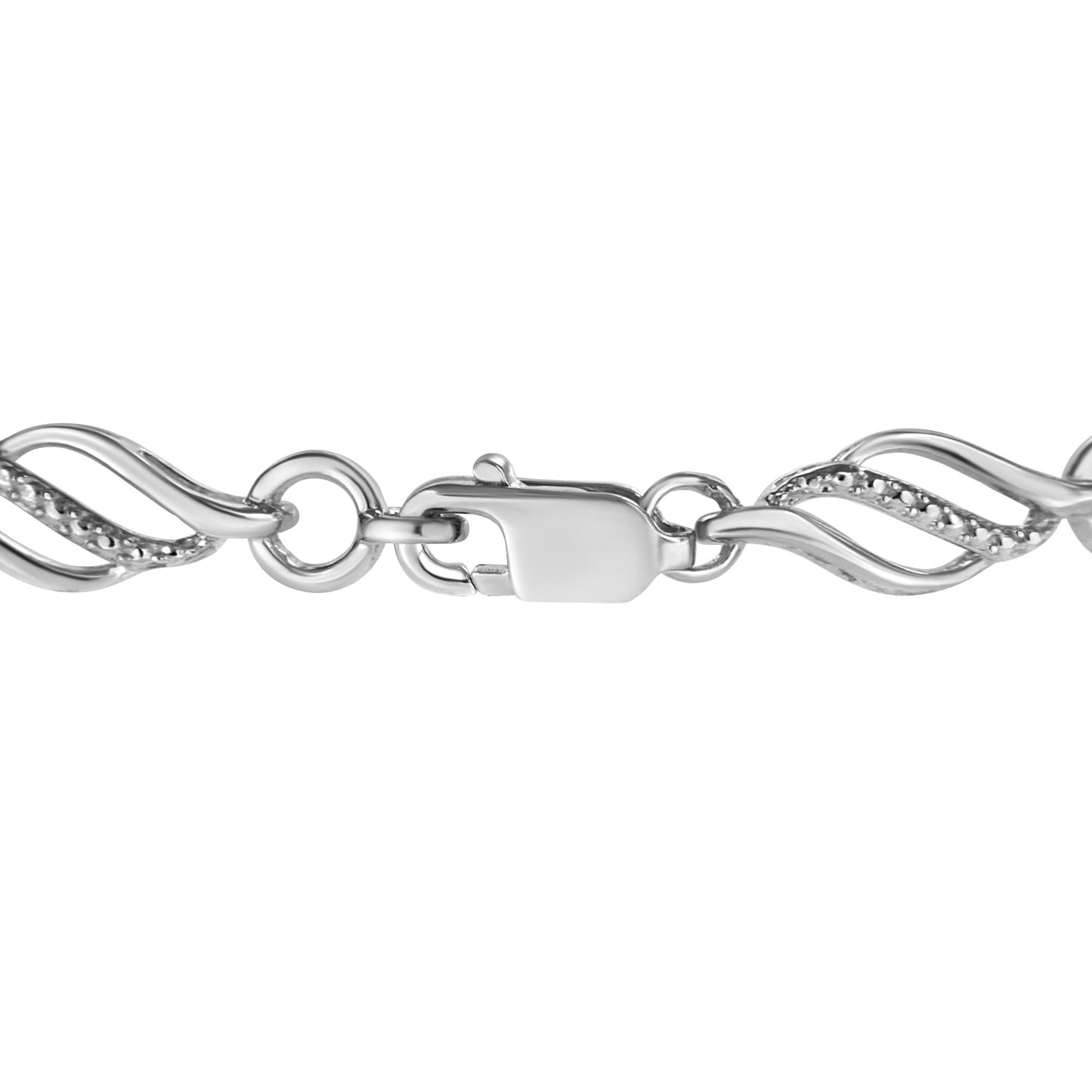 .925 Sterling Silver Diamond Accent Triple Weave Link Bracelet (I-J Color, I3 Clarity) - 7.25 Inch