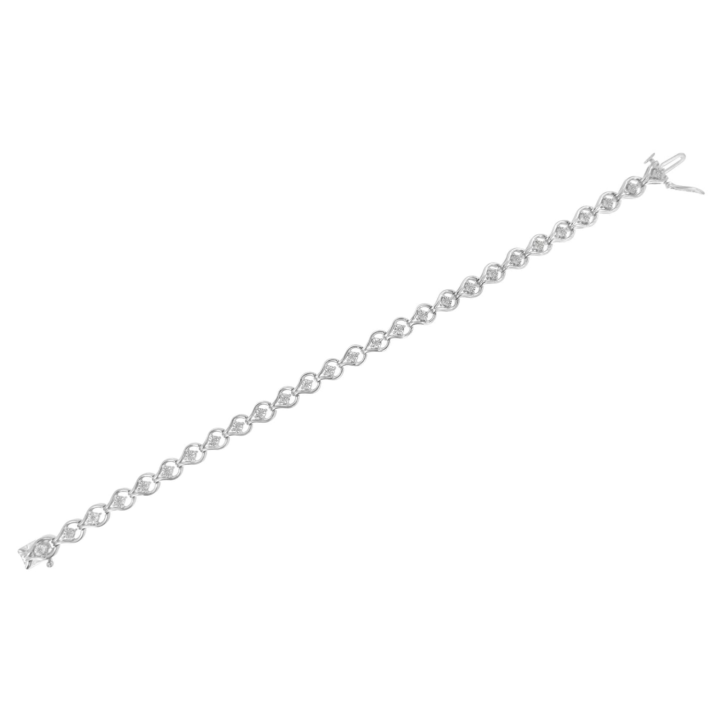 Sterling Silver Diamond Link Bracelet (1/4 cttw, I-J Color, I2-I3 Clarity)