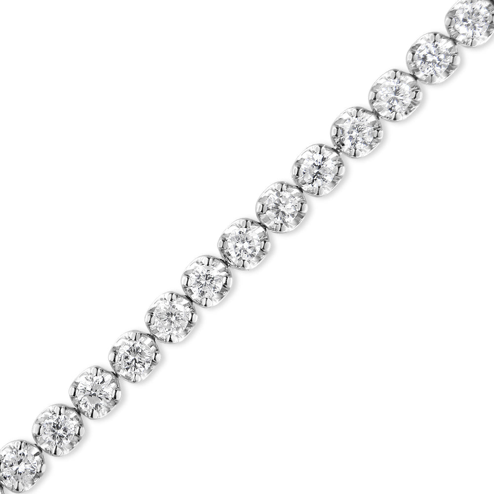 .925 Sterling Silver 3.00 Cttw Prong Set Round-Cut Diamond Tennis Link 7.25" Bracelet (I-J Color, I1-I2 Clarity)