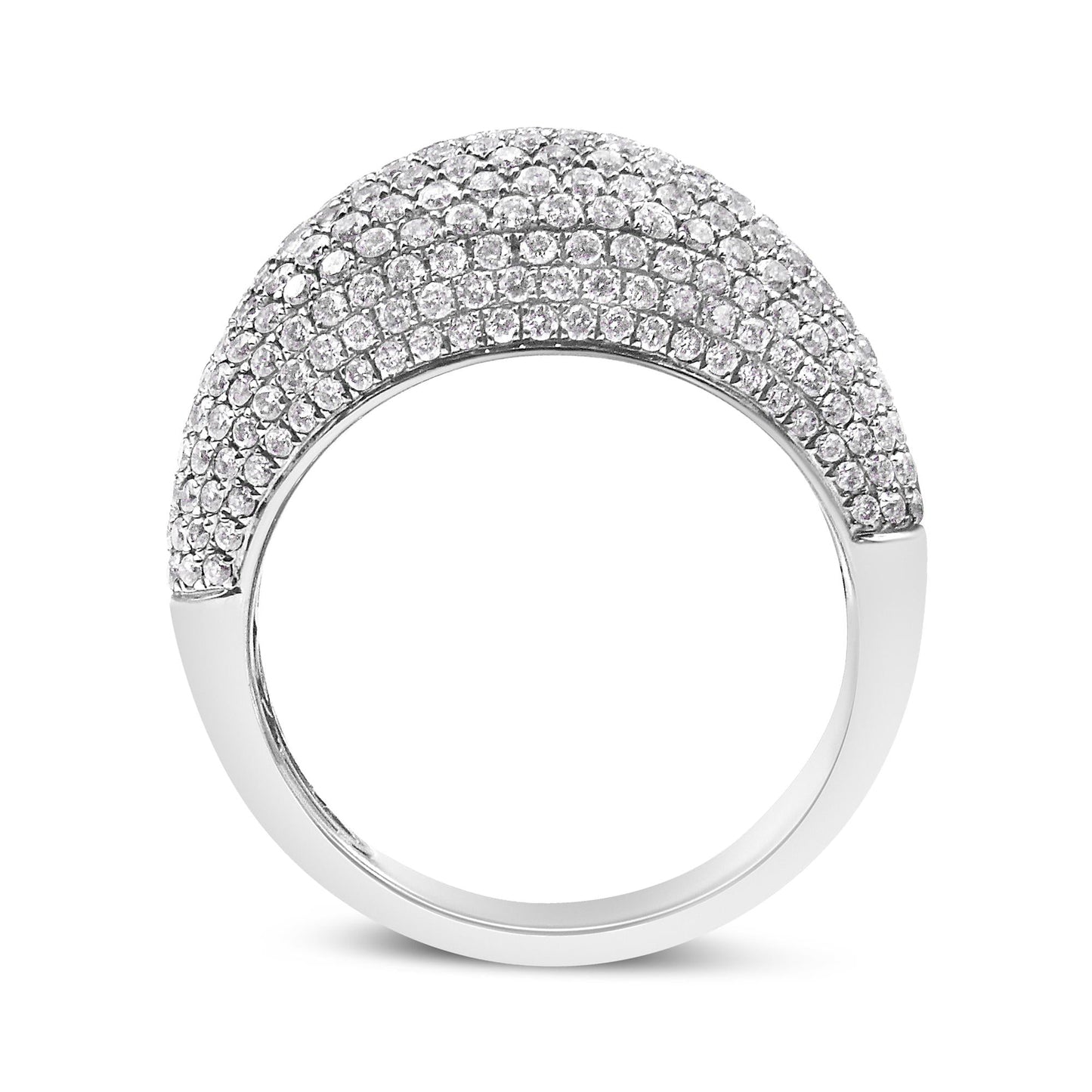 14K White Gold 1 3/4 Cttw Round-Cut Diamond Cluster Band Ring (G-H Color, SI1-SI2 Clarity)