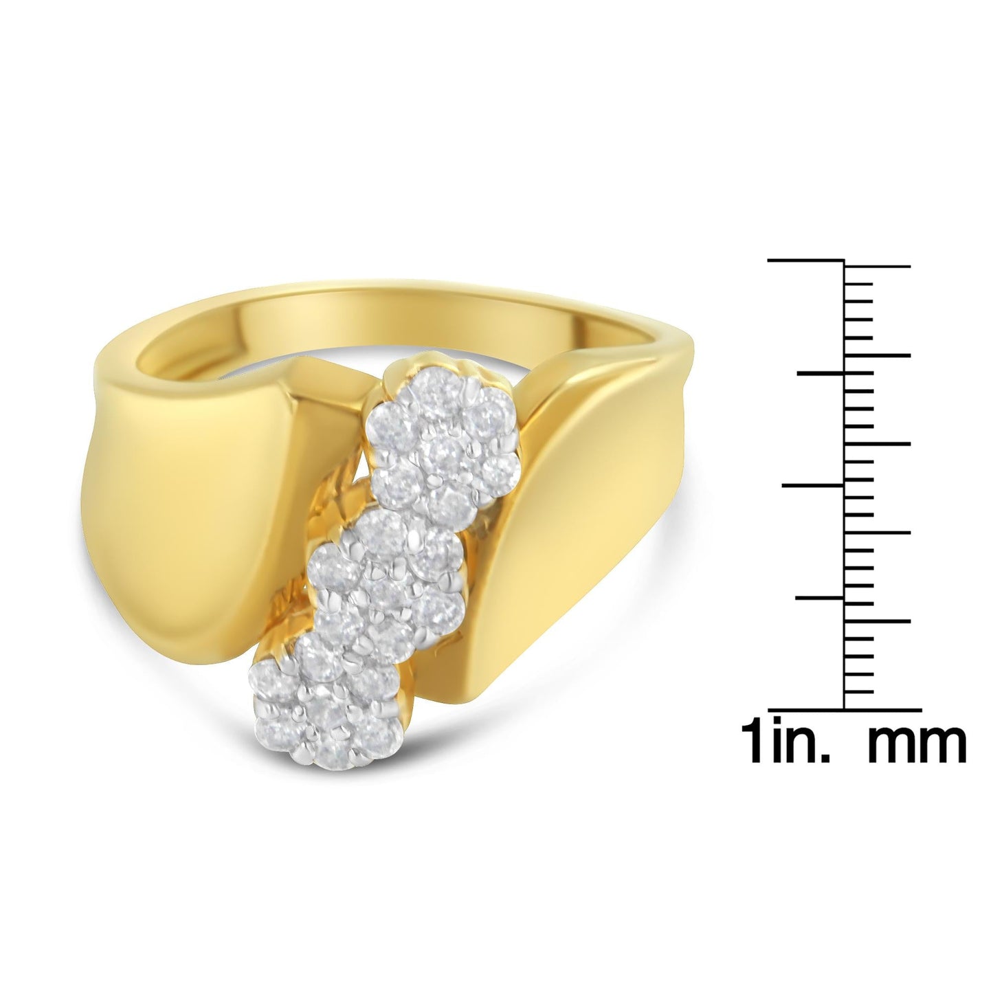 10K Yellow Gold 1/2 Cttw Diamond Cluster Ring (H-I Color, I3 Clarity)