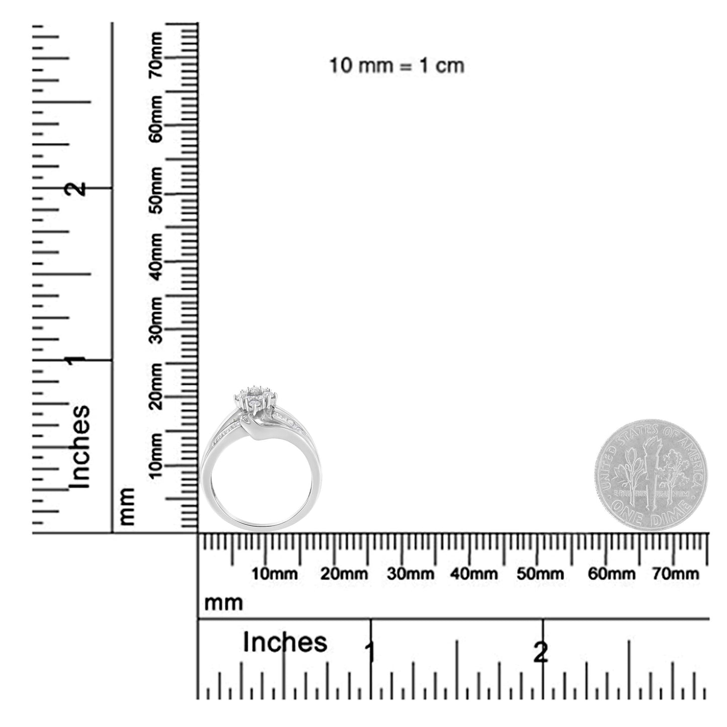 10K White Gold 1/2 cttw Diamond Cluster Ring (H-I Clarity, I2-I3 Color)