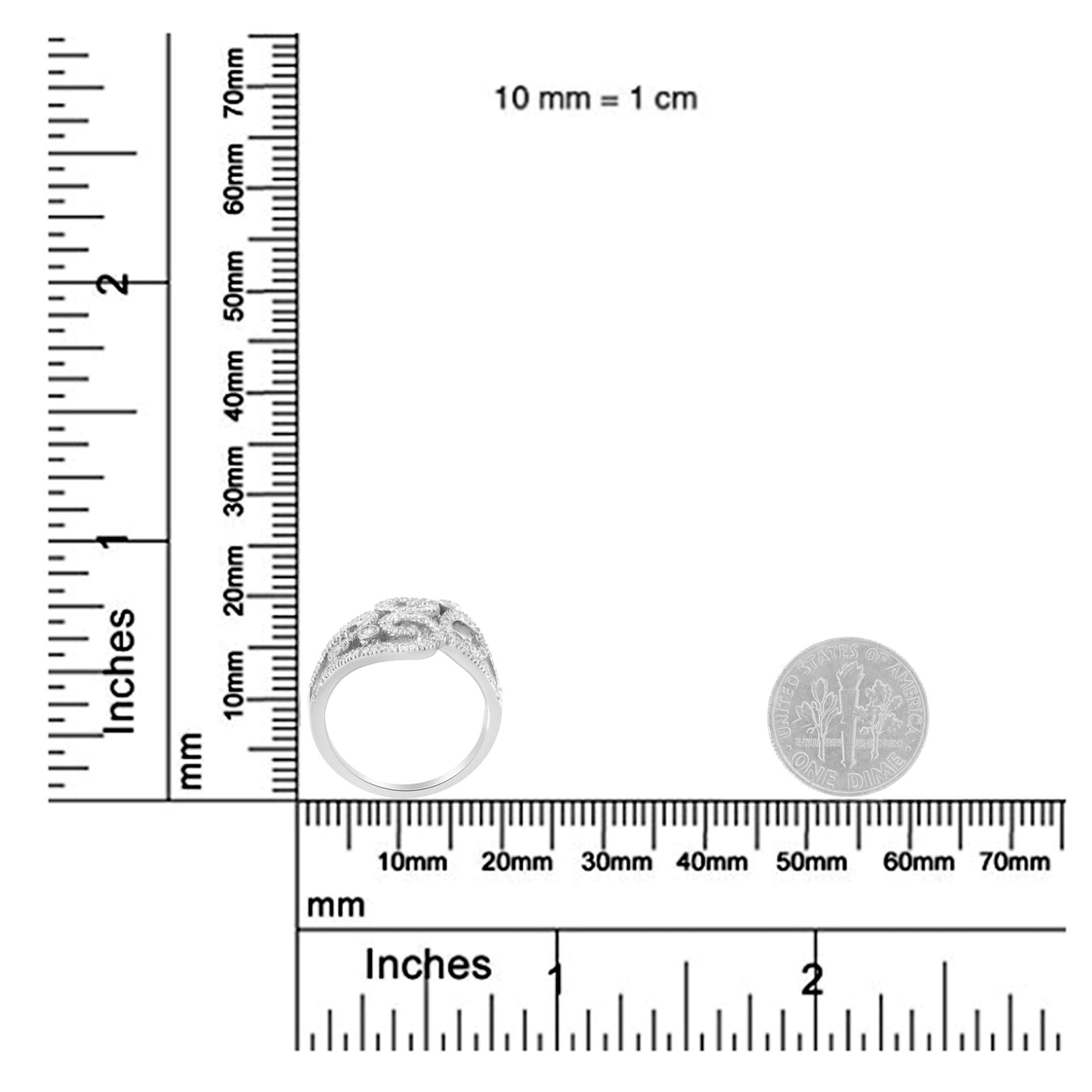 14K White Gold Round Cut Diamond Cluster Ring (1/2 cttw, SI1-SI2 Clarity, H-I Color)