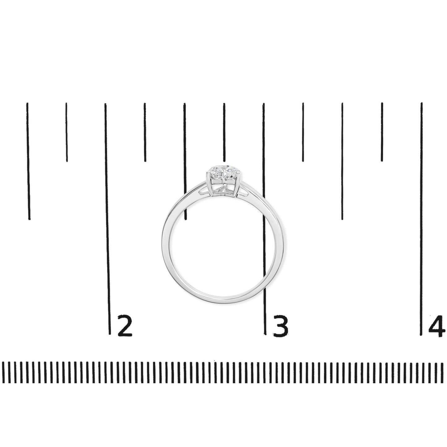 14K White Gold 1/2 Cttw Heart Cut Lab Grown Diamond Solitaire Engagement Ring (F-G Color, VS1-VS2 Clarity) - Size 7