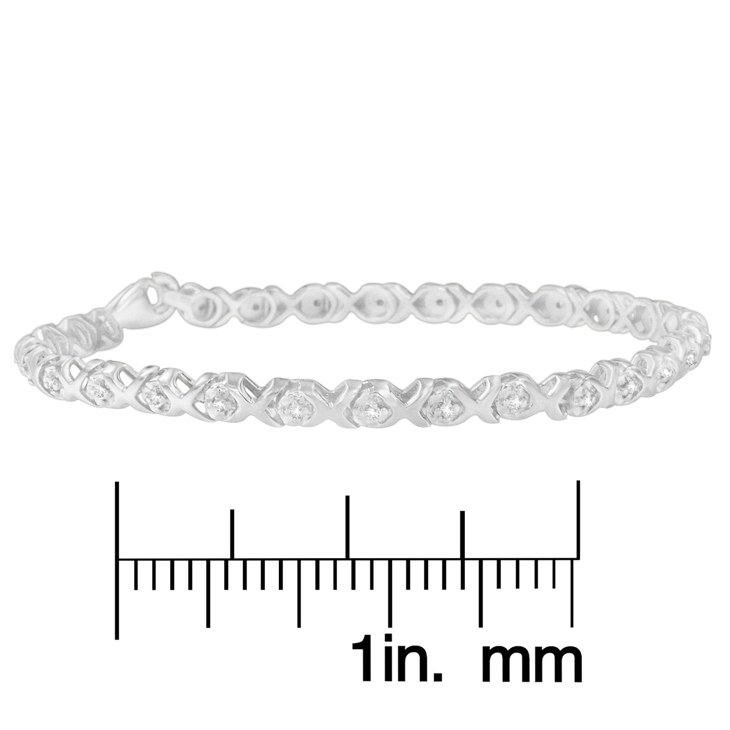 10K White Gold X-Link Tennis Bracelet with Round-Cut Diamond (1/4 cttw, I-J Color, I2-I3 Clarity)