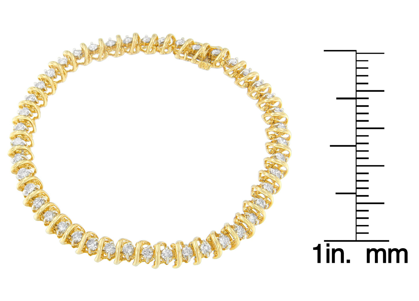 14K Yellow Gold Round Cut Diamond Wrap Bracelet (3.00 cttw, H-I Color, I1-I2 Clarity)