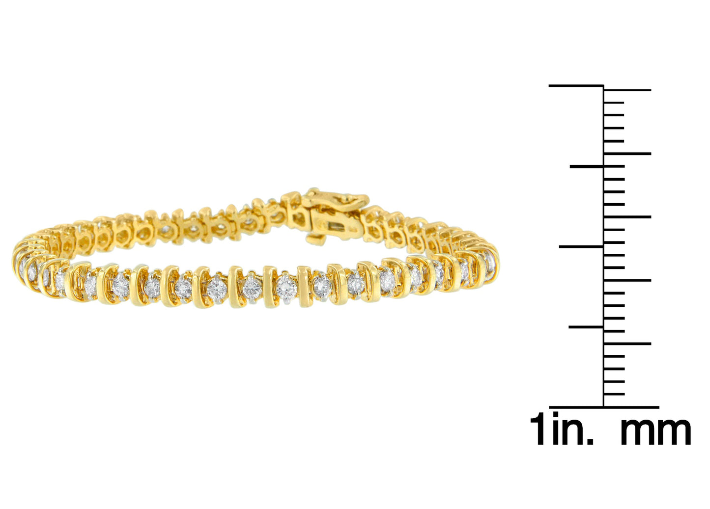 14K Yellow Gold Round-Cut Diamond Link Bracelet (3.00 cttw, H-I Color, I1-I2 Clarity)