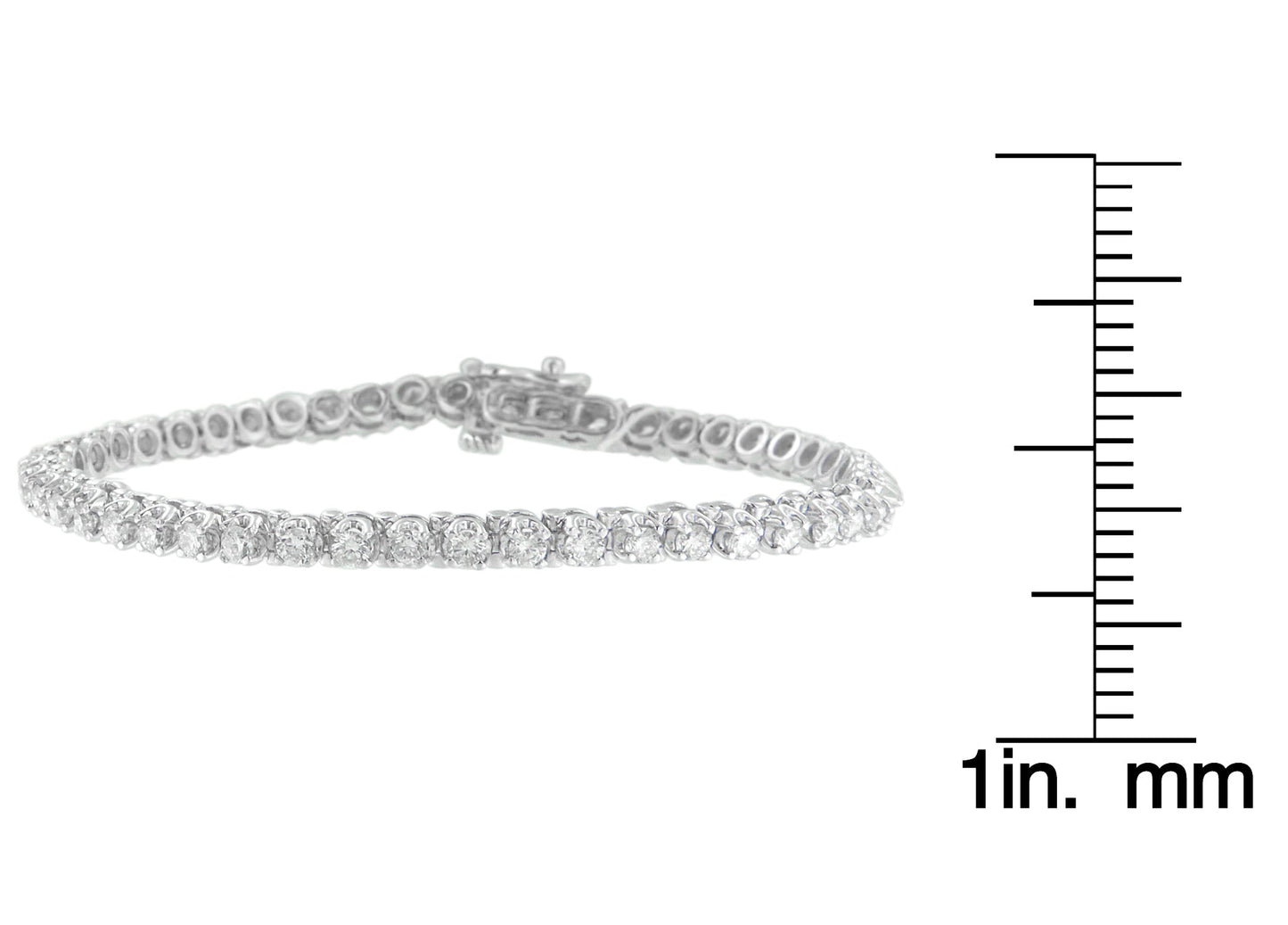 14K White Gold Round-Cut Diamond Tennis Bracelet (3.00 cttw, G-H Color, I1-I2 Clarity)