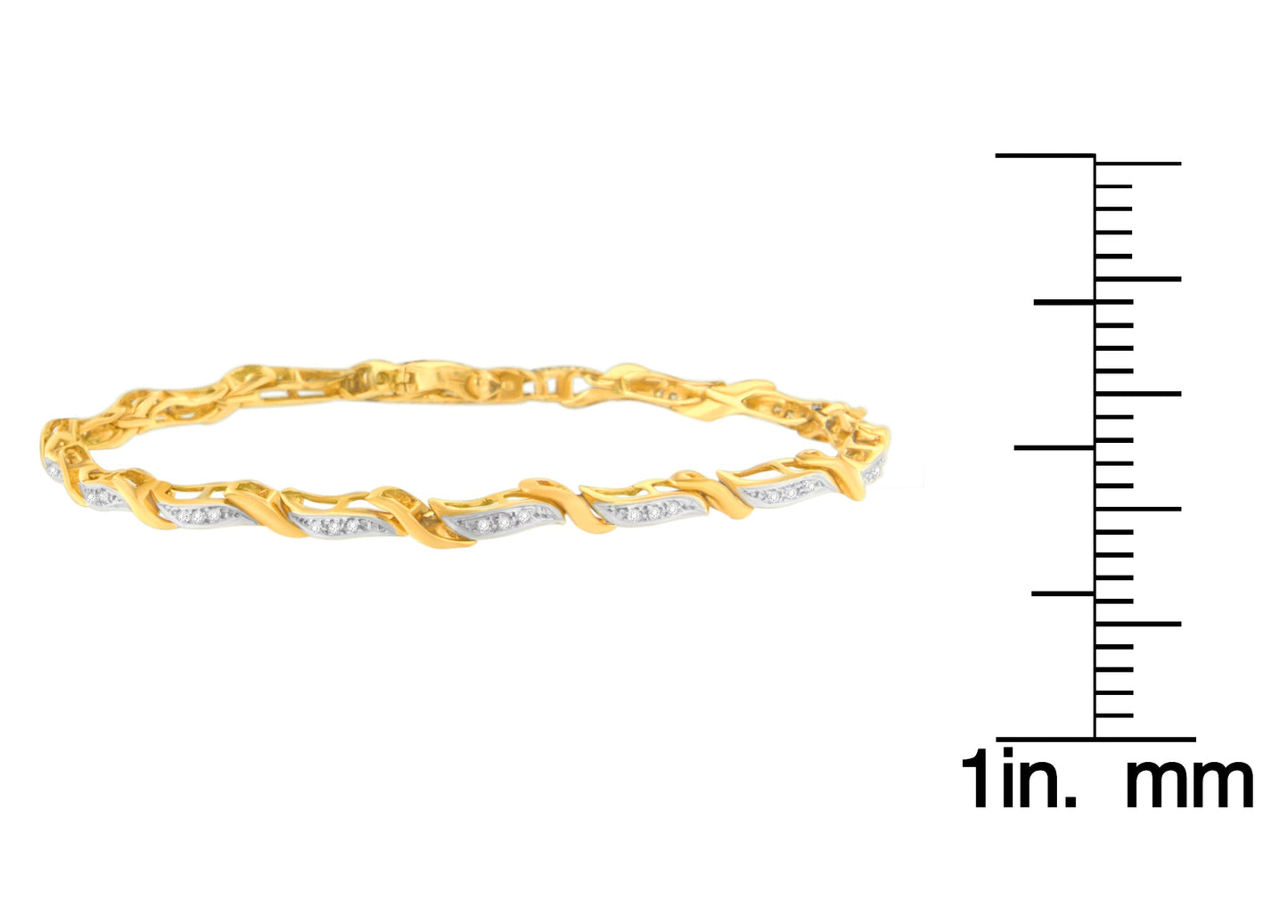 10K Yellow Gold 0.25 CTTW Round Cut Diamond Bracelet (0.25 cttw, H-I Color, SI1-SI2 Clarity)