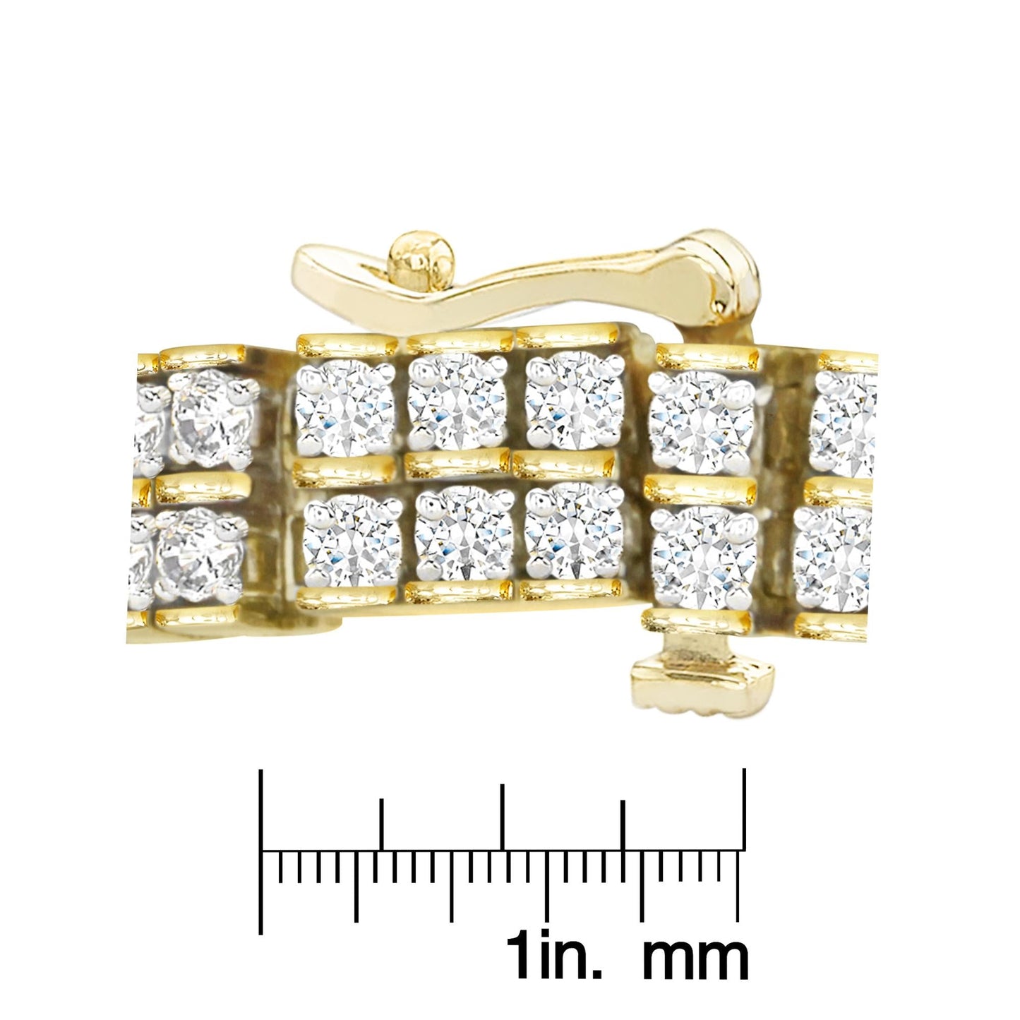 10K Yellow Gold Round-Cut Diamond Layers of Love Bracelet (5.00 cttw, K-L Color, I1-I2 Clarity)