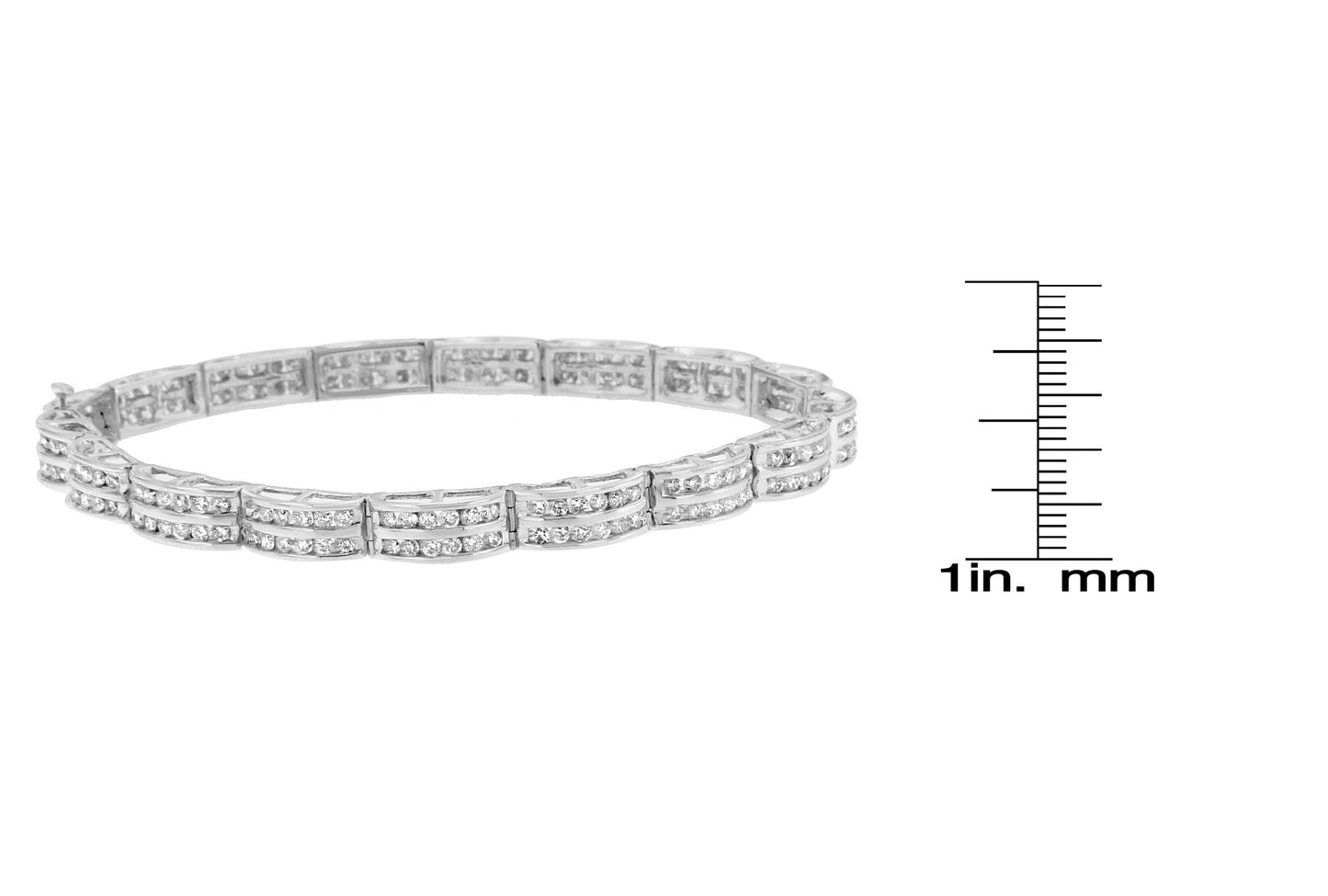 14K White Gold Round-Cut Diamond Bracelet (3.22 cttw, H-I Color, I1-I2 Clarity)