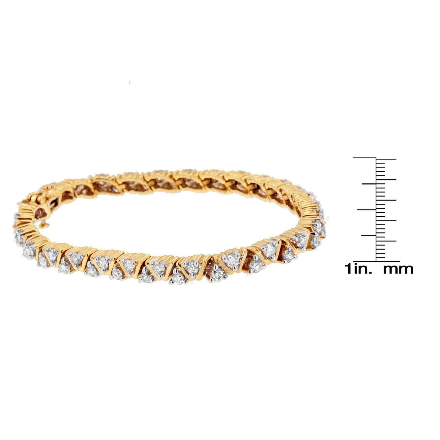 14K Yellow Gold Round-Cut Diamond Bracelet (4.00 cttw, H-I Color, I1-I2 Clarity)