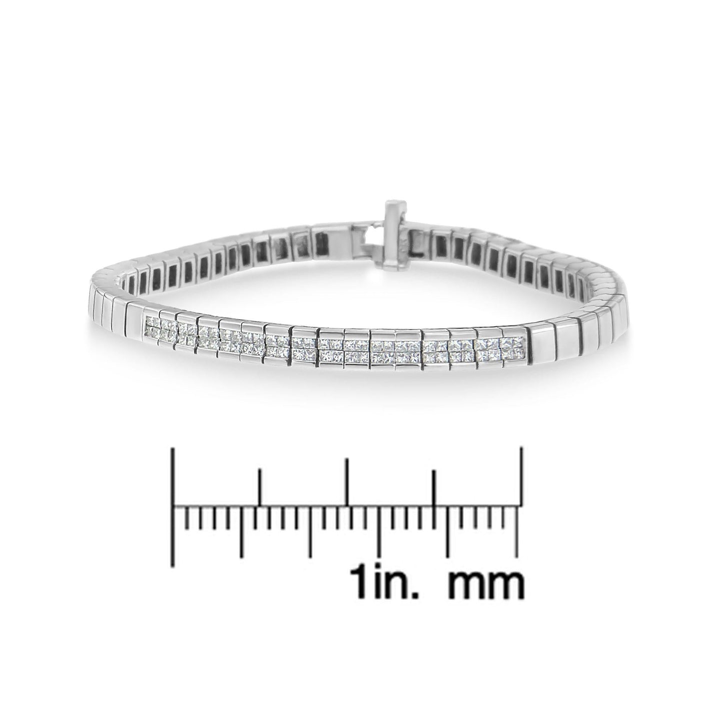 14K White Gold Princess Cut Diamond Bracelet (1.00 cttw, H-I Color, SI1-SI2 Clarity)