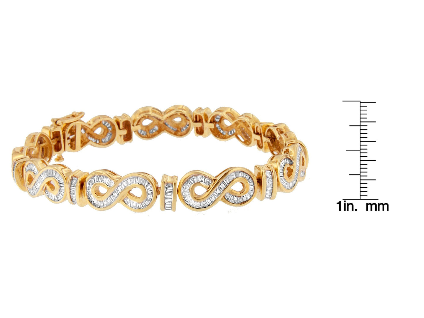 14K Yellow Gold Baguette Cut Diamond Bracelet (4.00 cttw, H-I Color, SI2-I1 Clarity)