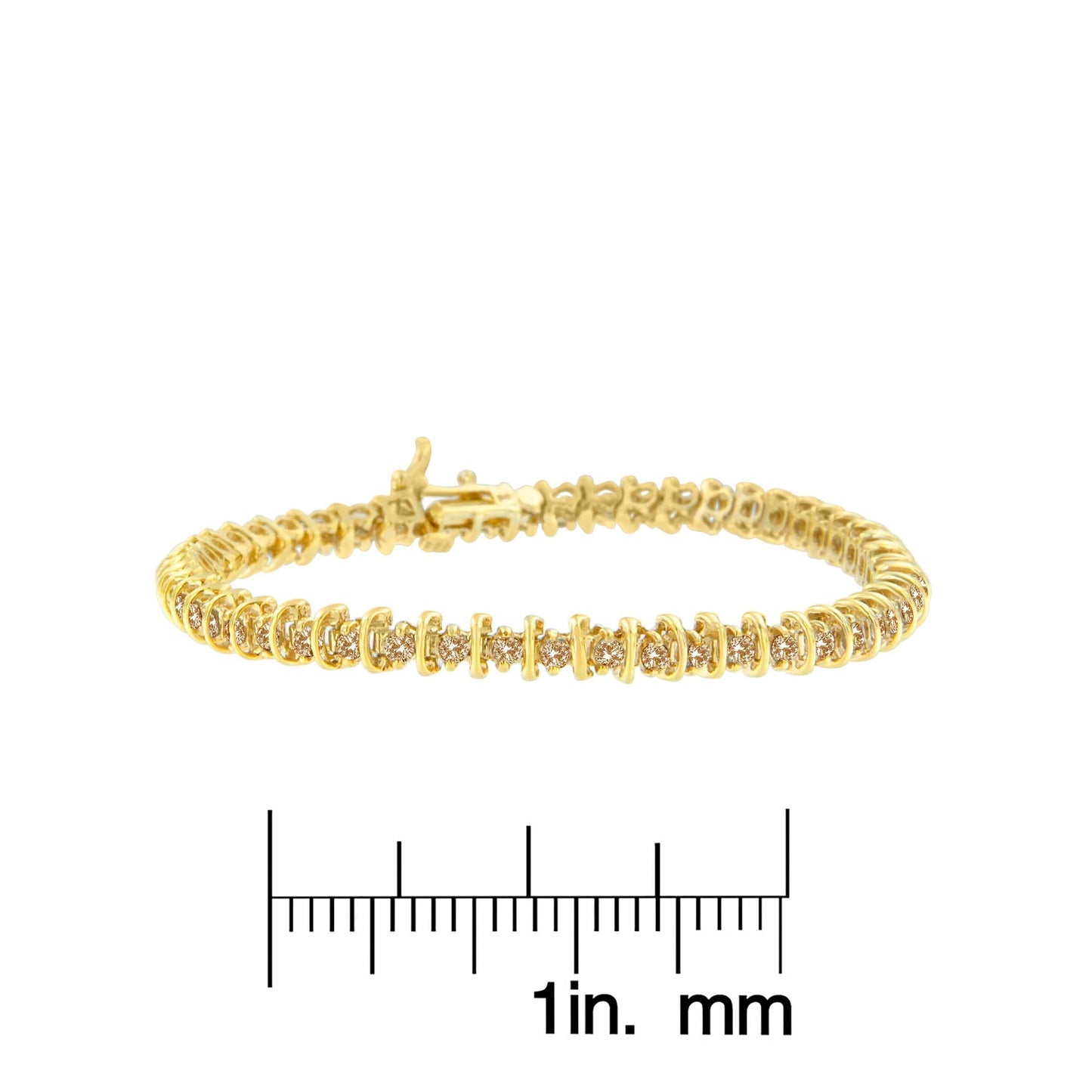 10K Yellow Gold-Plated Sterling Silver Diamond Tennis Bracelet (2.00 cttw, K-L Color, I1-I2 Clarity)