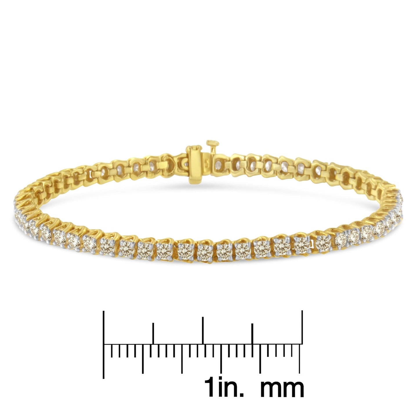 Yellow Gold-Plated Sterling Silver Diamond Certified Tennis Bracelet (5.00 cttw, J-K Color, I1-I2 Clarity)