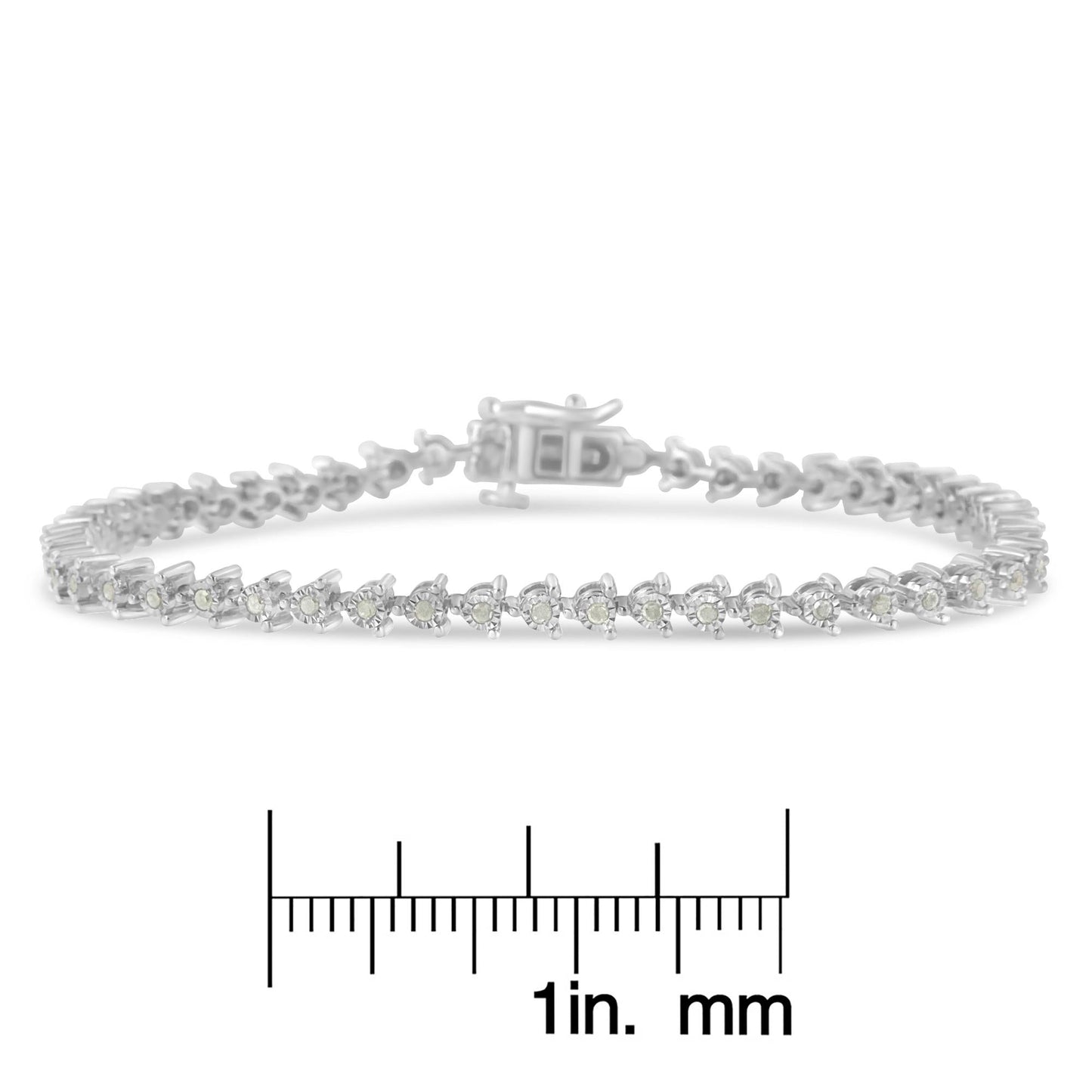 Sterling Silver Diamond Tennis Link Bracelet (0.5 cttw, I-J Color, I3 Clarity)