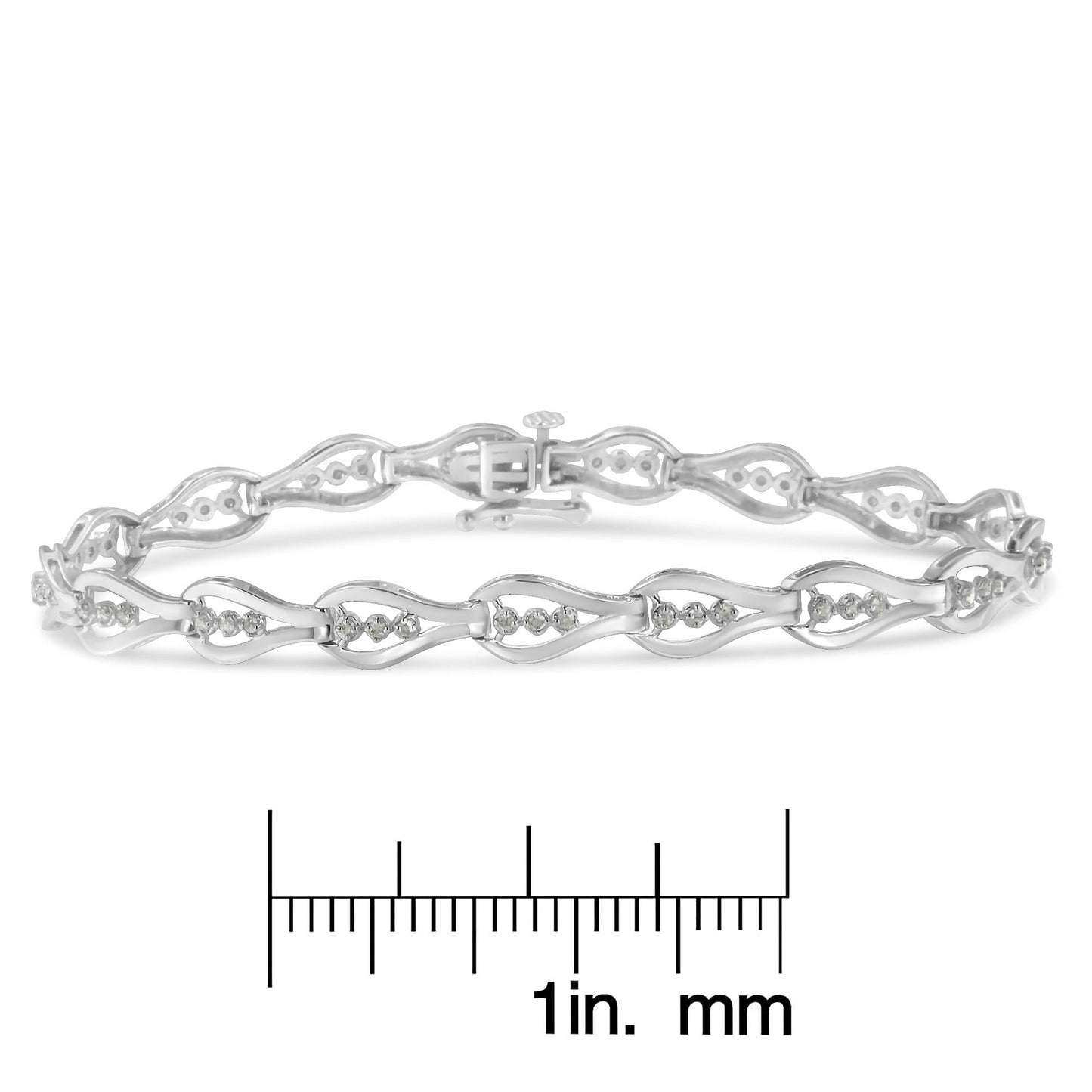 Sterling Silver Diamond Link Bracelet (0.5 cttw, I-J Color, I3 Clarity)