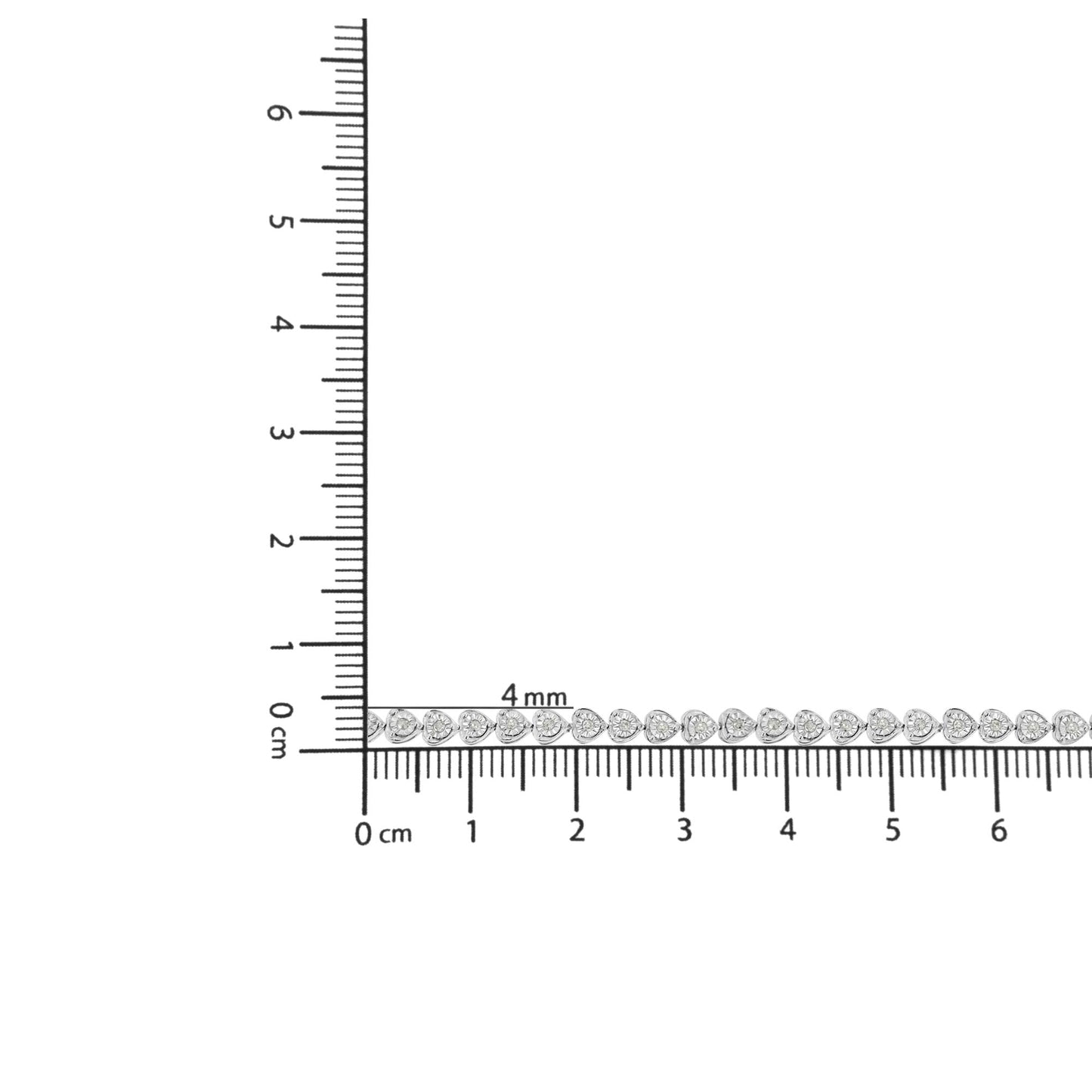 .925 Sterling Silver 1/3 cttw Miracle Set Round-Cut Diamond Heart Link Tennis Bracelet (I-J Color, I2-I3 Clarity) - Size 7"