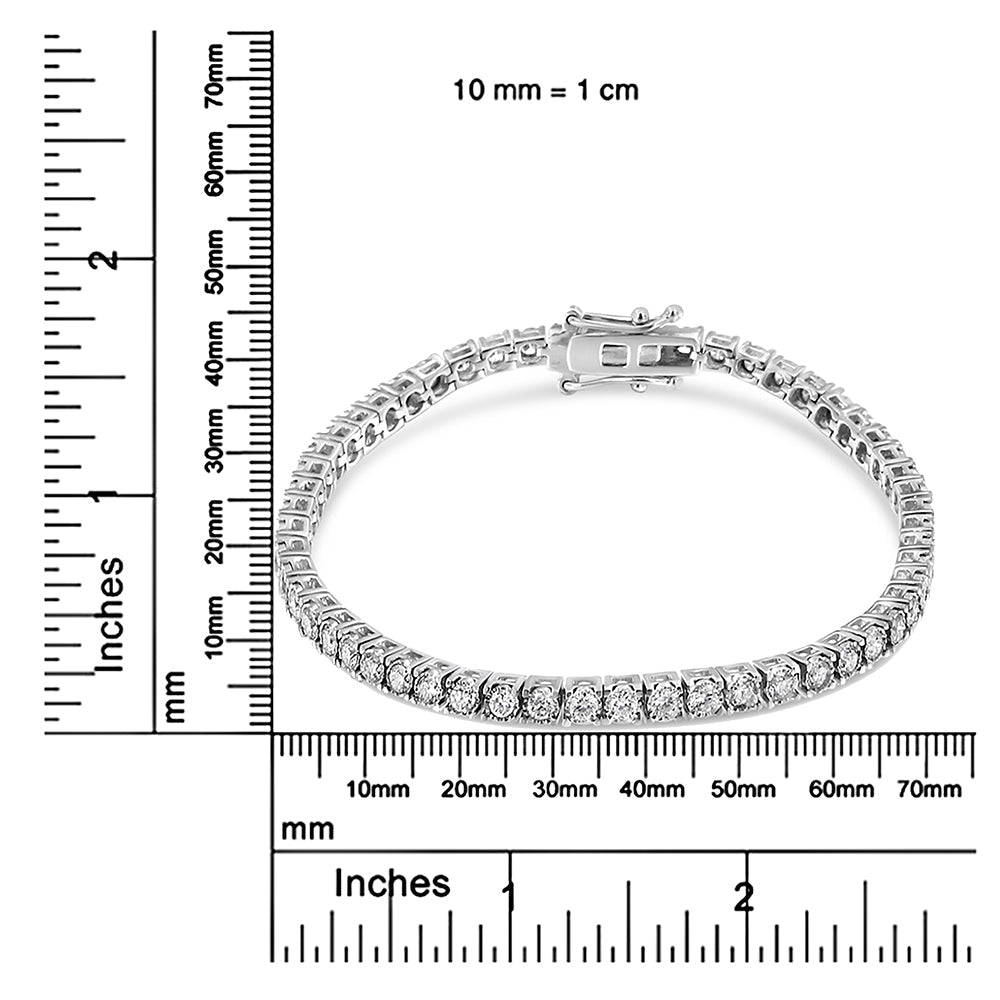 14K White Gold 3.0 Cttw Miracle Set Round-Cut Lab Grown Diamond Illusion 7" Tennis Bracelet (F-G Color, VS2-SI1 Clarity)