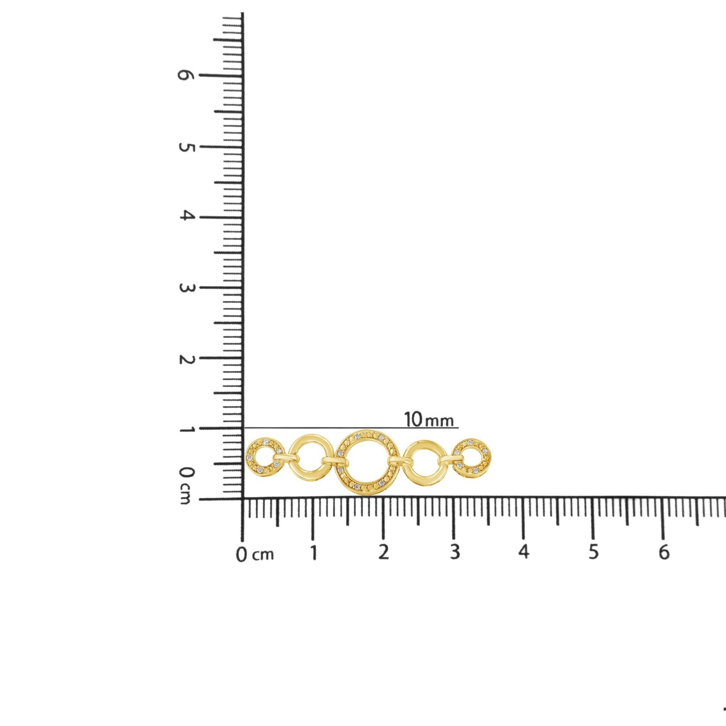 10K Yellow Gold over .925 Sterling Silver Diamond Accented Graduated Infinity Open Circle 6”-9” Adjustable Bolo Bracelet (H-I Color, I2-I3 Clarity)