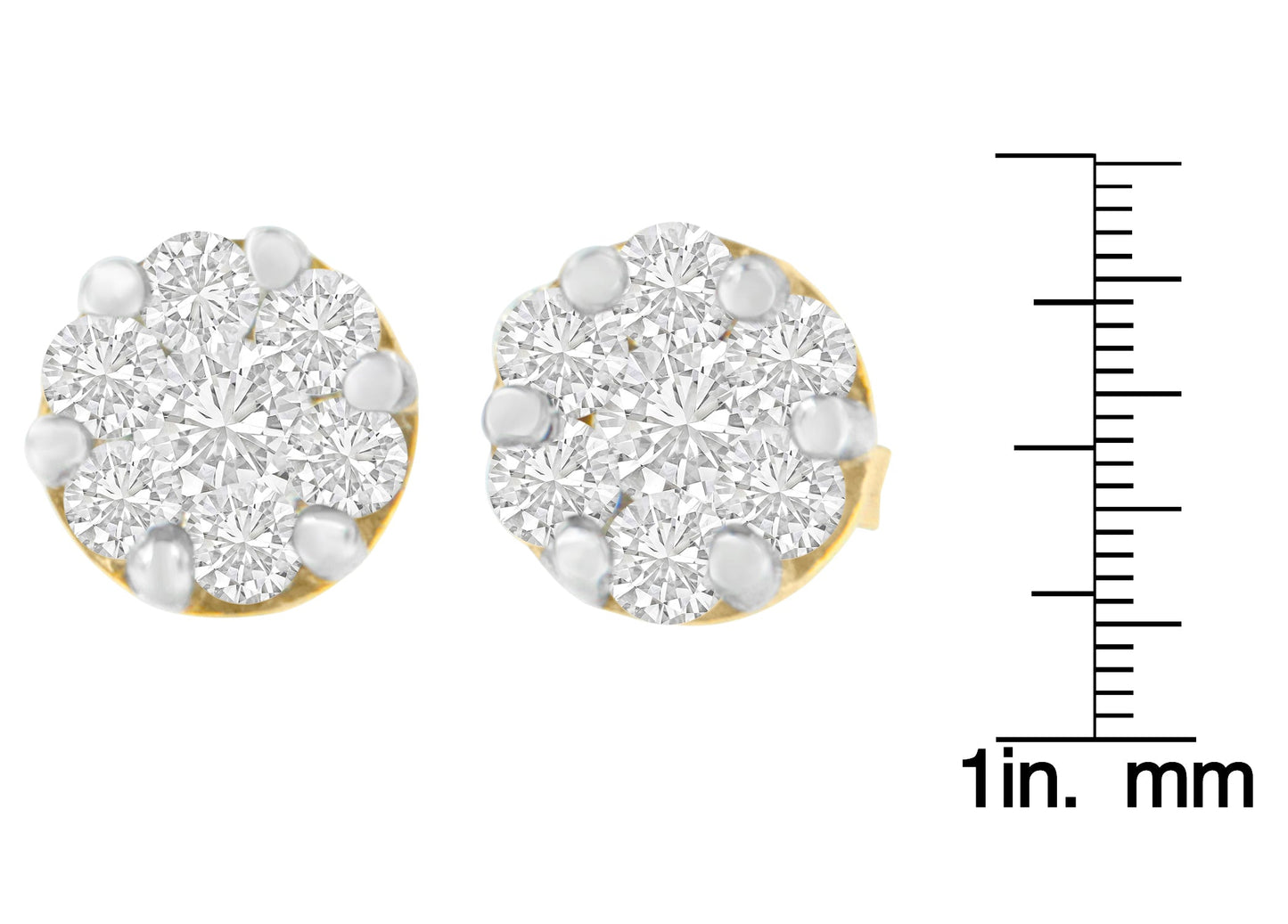 14K Yellow Gold 1 cttw Diamond Stud Earrings (H-I, SI2-I1)