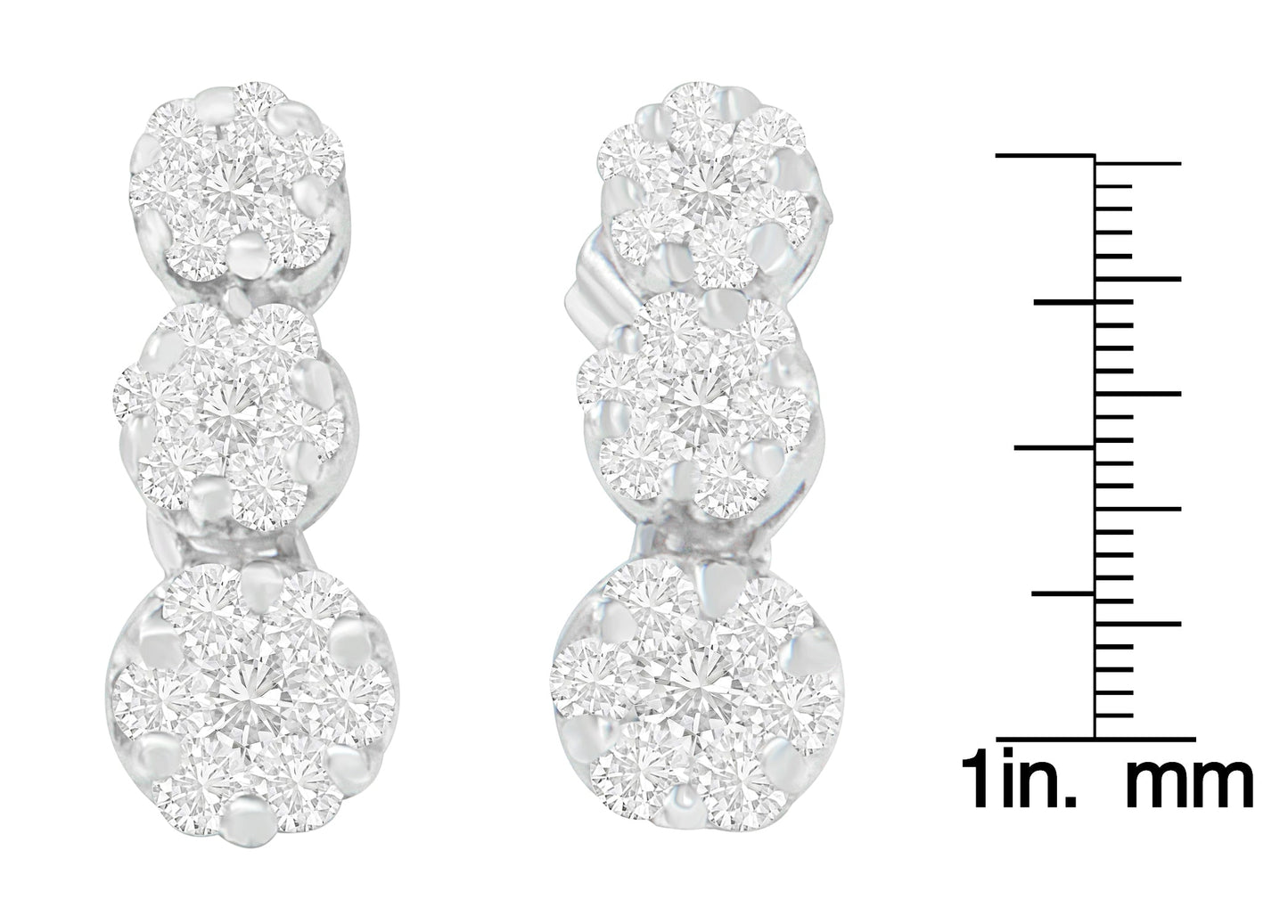 18K White Gold 1 cttw Round Cut Diamond Earrings (H-I, SI2-I1)