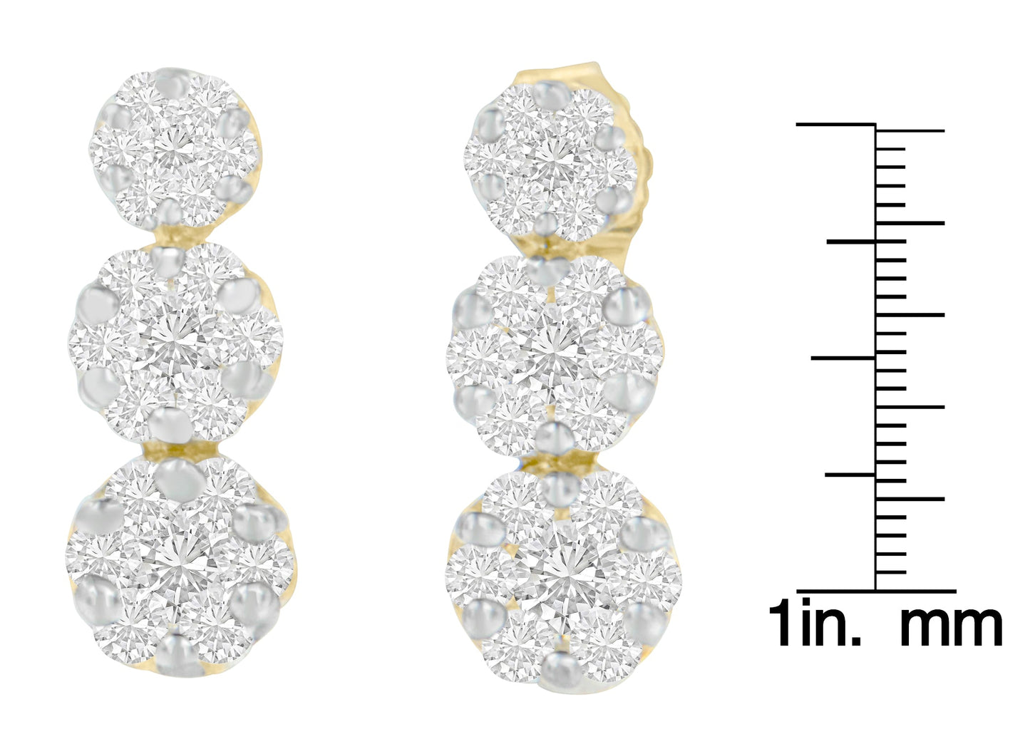 14K Yellow Gold 1 cttw Diamond Stud Earring (H-I, I1-I2)