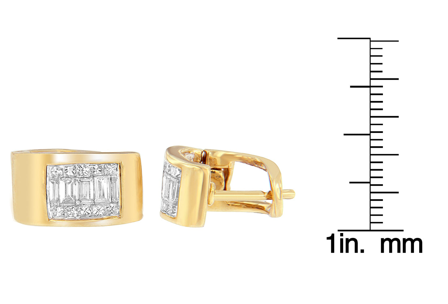 14K Yellow Gold 1/2 cttw Diamond Huggy Earrings (H-I, VS2-SI1)