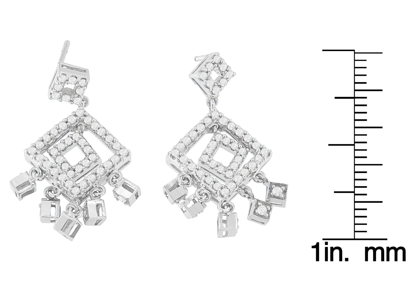 18K White Gold 1 cttw Diamond Dangle Earrings (H-I, I1-I2)