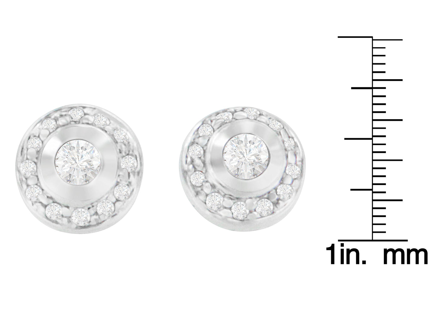 14K White Gold 1/3 cttw Round Cut Diamond Earrings (H-I, SI2-I1)