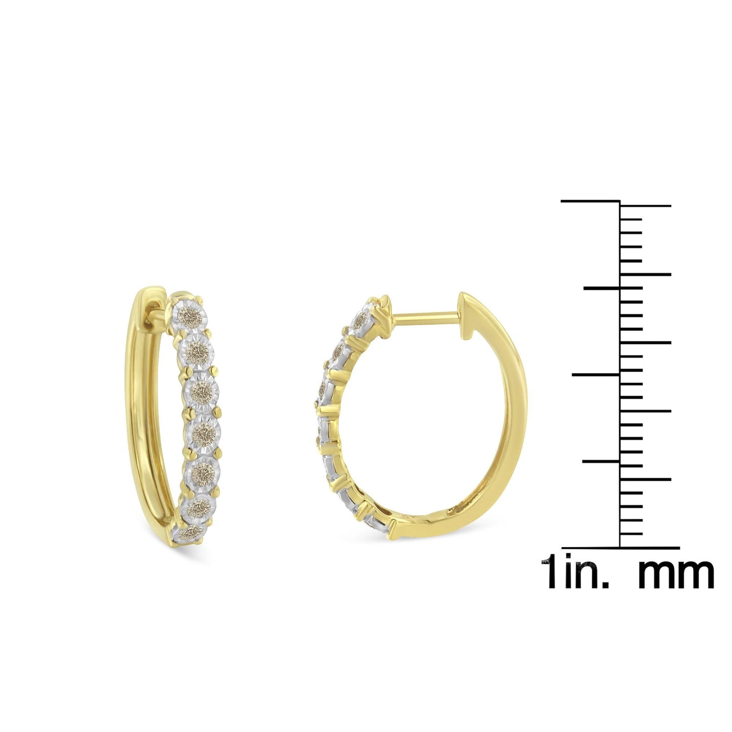 10KT Two-Toned Gold Diamond Hoop Earring (1/2 cttw, J-K Color, I2-I3 Clarity)