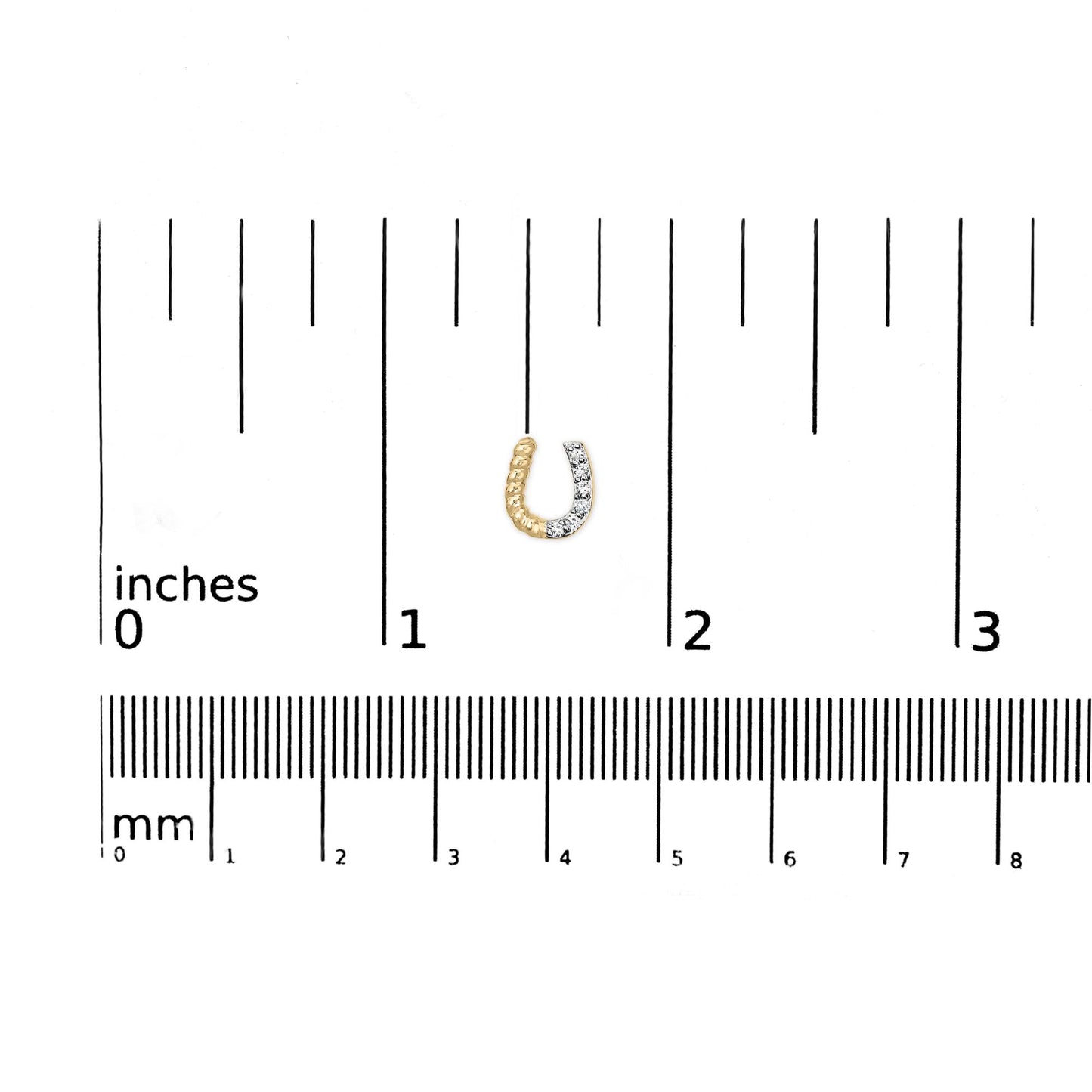 10K Yellow Gold 1/10 Cttw Braided Horseshoe Stud Earrings (H-I Color, SI1-SI2 Clarity)