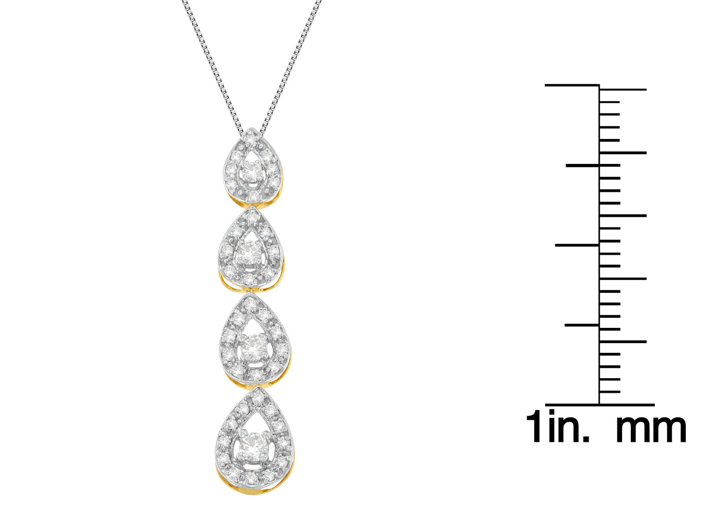 10K Yellow Gold Diamond Tears of Love Drop Pendant Necklace (0.5 cttw, H-I Color, I1-I2 Clarity)