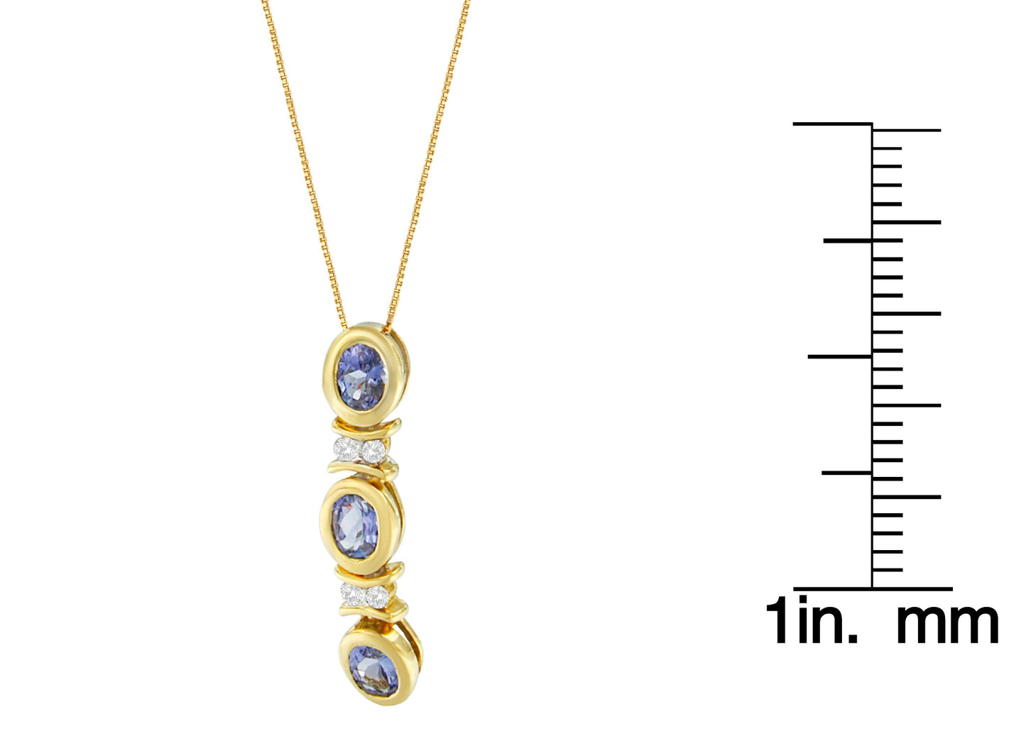 14K White Gold Round Cut Diamonds and Tanzanite Pendant Necklace (1.20 cttw, G-H Color, SI2-I1 Clarity)