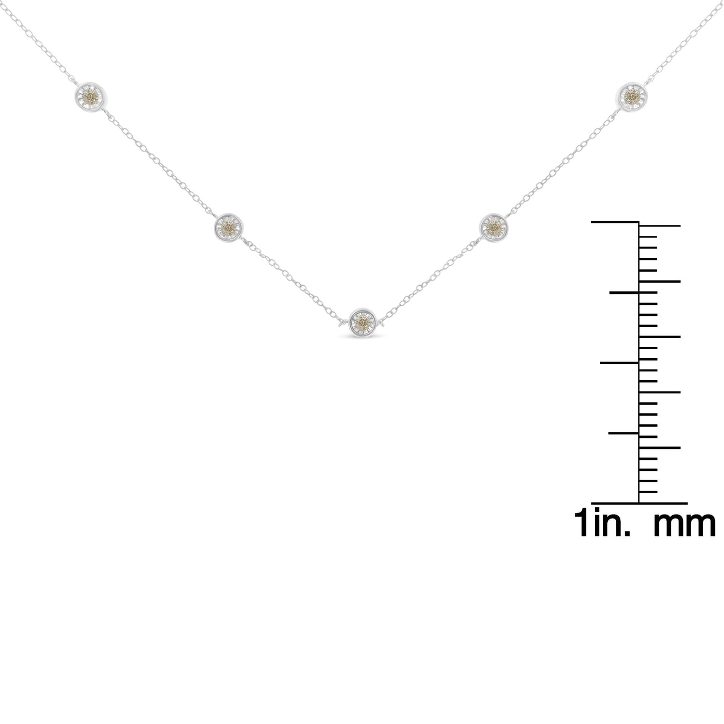 Sterling Silver Diamond Station Necklace (1/2 cttw, I-J Color, I1-I2 Clarity)