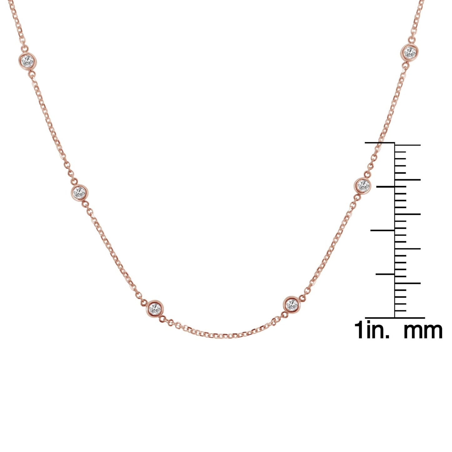 14K Gold 1ct TDW Diamond Station Necklace (H-I, SI2-I1)